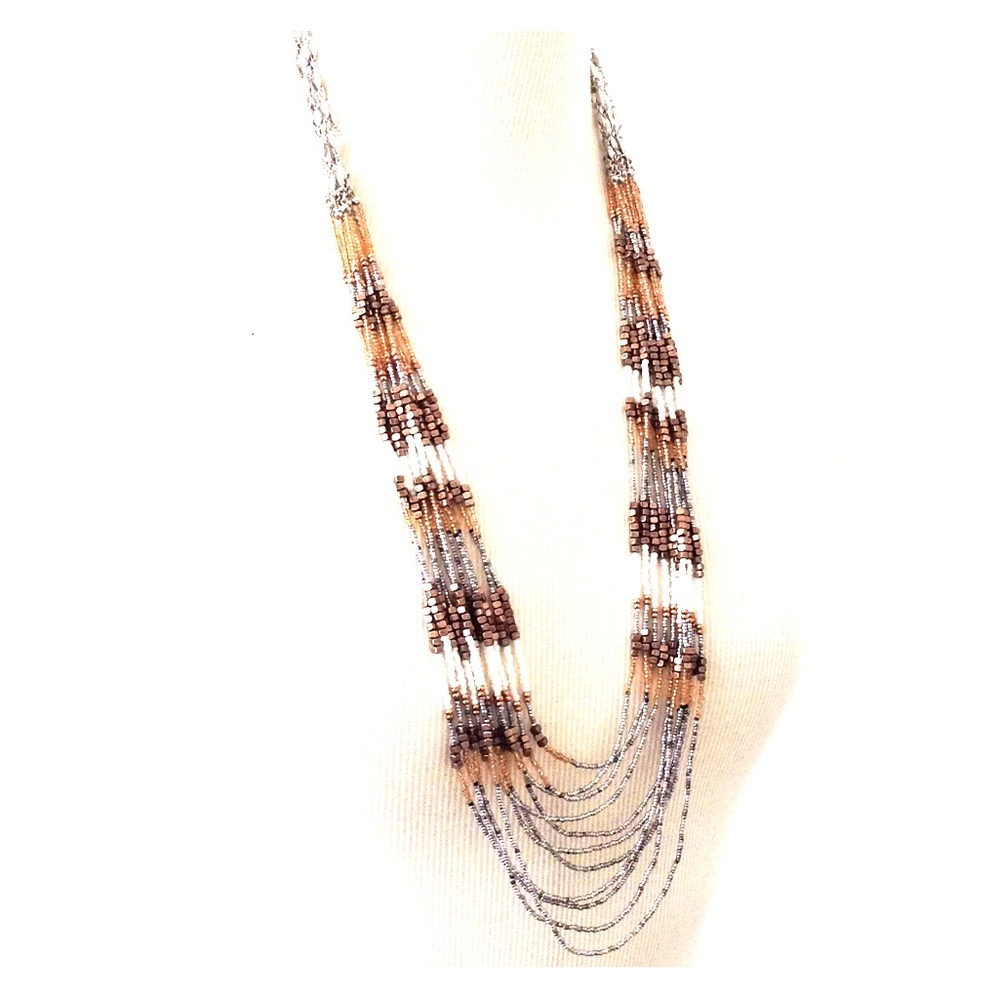 Multi strand beaded necklace